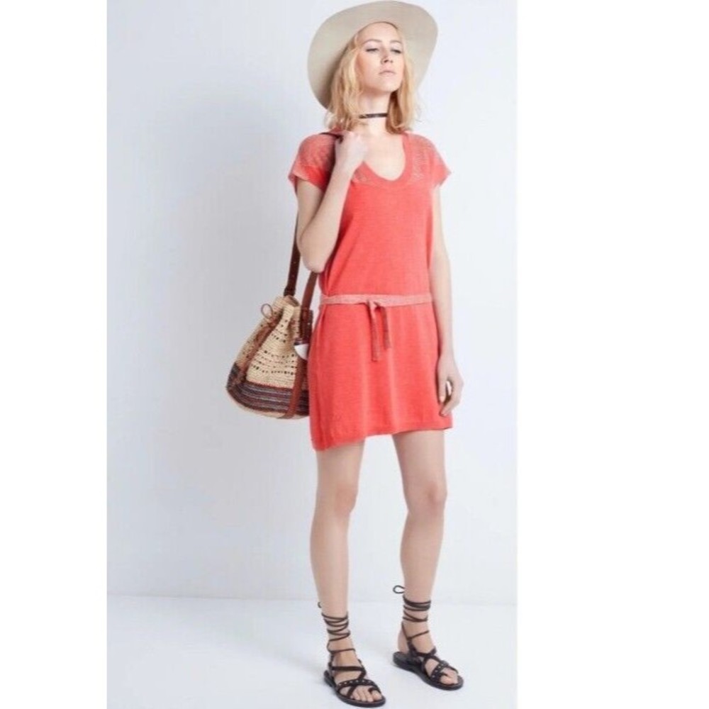 Zadig & Voltaire Size Small Mini Knit Dress Rimo CNY sweater coral Belted
